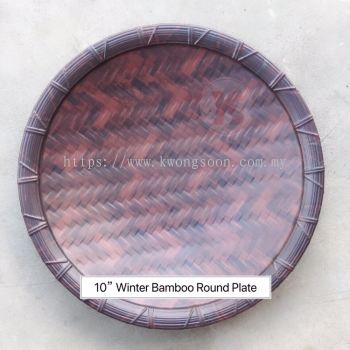 10” Winter Bamboo Round Plate Melamine Plate