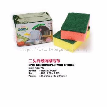 Scouring Pad With Sponge Green Colour Pad