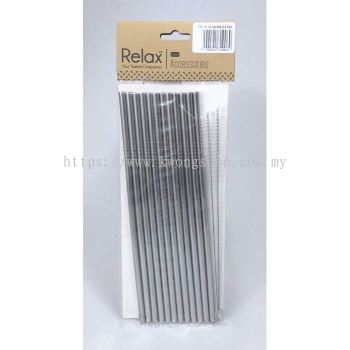 12PCS REUSABLE STAINLESS STEEL STRAW (21.5CM STRAIGHT) + 2PCS BRUSH - D2001-91