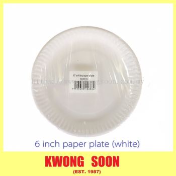 6 Inch Paper Plate White