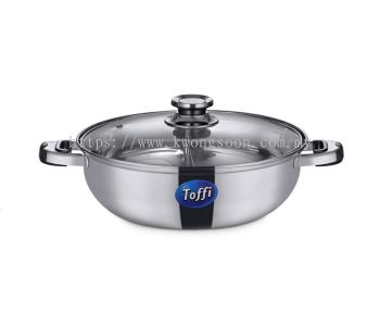 TOFFI SINGLE DUAL STEAMBOAT POT STAINLESS STEEL