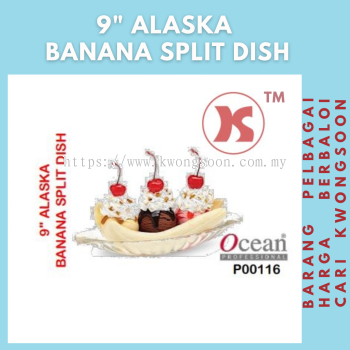 OCEAN GLASS 9" ALASKA BANANA SPLIT DISH