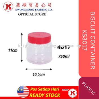 PET BOTTLE CONTAINER 3017 4017 / BISCUIT CONTAINER / PET SWEET CONTAINER /BALANG KUIH 年饼罐子 红盖罐子