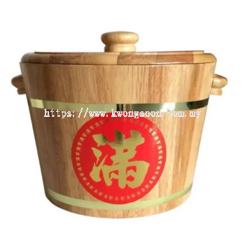 6kg 12kg Wooden Rice Barrel Bucket  ����ʵľ��Ͱ