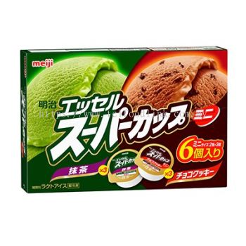 MEIJI MINI ESSEL SUPER CUP BOX<MATCHA 3P&CHOCOLATE 3P>(90ML X 6P)540ML(MULTIPACK)(FORZEN)