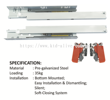 707CJH UNDERMOUNT FULL EXTENSION DRAWER SLIDE(ECO)-V.1