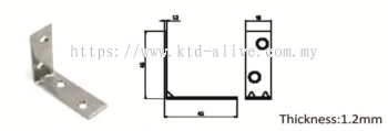 STAINLESS STEEL L BRACKET 16 X 45MM