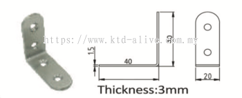 1-1/2" STAINLESS STEEL L BRACKET