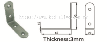 2-1/2" STAINLESS STEEL L BRACKET