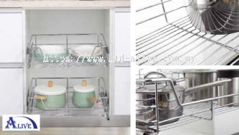 FOUR SIDE PULL OUT BASKET WITH UNDERMOUNT SLIDE