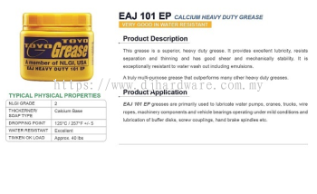 TOYO CALCIUM HEAVY DUTY GREASE EAJ EAJ 101 EP (WS)