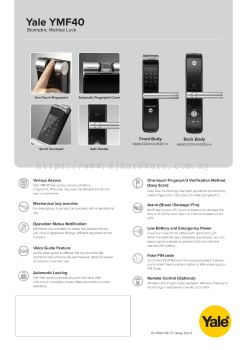 YALE BIOMETRIC MORTISE LOCK YMF 40 (WS)