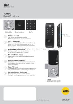 YALE DIGITAL DOOR LOCK YDR 343 (WS)