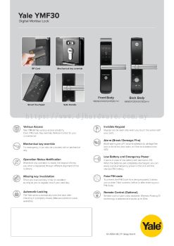 YALE DIGITAL MORTISE LOCK YMF 30 (WS)