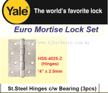 YALE EURO MORTISE LOCK SET EMS 01SS (WS)