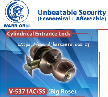 WARRIOR CYLINDRICAL ENTRANCE LOCK BIG ROSE  V 5371AC SS (WS)