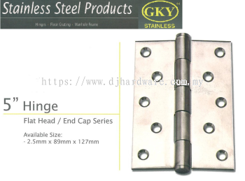 GKY STAINLESS STEEL FLAT HEAD END CAP SERIES HINGE 5inch (WS)