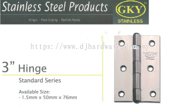 GKY STAINLESS STEEL STANDARD SERIES HINGE 3inch (WS)