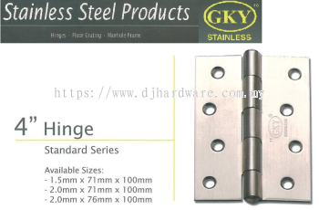 GKY STAINLESS STEEL STANDARD SERIES HINGE 4inch (WS)