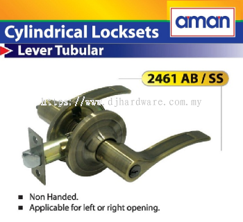 AMAN CYLINDRICAL LOCKSTES LEVER TUBULAR 2461 AB SS (WS)