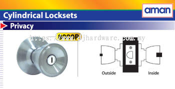 AMAN CYLINDRICAL LOCKSTES PRIVACY 8000P (WS)