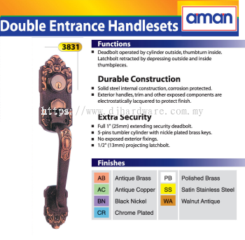 AMAN DOUBLE ENTRANCE HANDLESETS 3831 (WS)