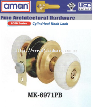 AMAN FINE ARCHITECTURAL HARDWARE CYLINDRICAL KNOB LOCK 6000 SERIES NATURE MARBLE KNOB MK 6971 PB (WS)