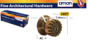 AMAN FINE ARCHITECTURAL HARDWARE ENTRANCE CYLINDRICAL LOCK 3861AC (WS)