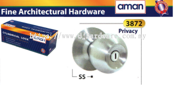 AMAN FINE ARCHITECTURAL HARDWARE PRIVACY CYLINDRICAL LOCK 3872SS (WS)