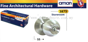 AMAN FINE ARCHITECTURAL HARDWARE STOREROOM CYLINDRICAL LOCK 3875SS (WS)