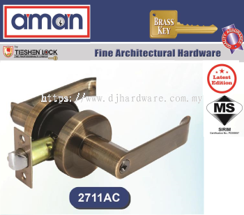 AMAN FINE ARCHITECTURAL HARDWARE TUBULAR LEVER LOCK 2800 SERIES 2711AC (WS)