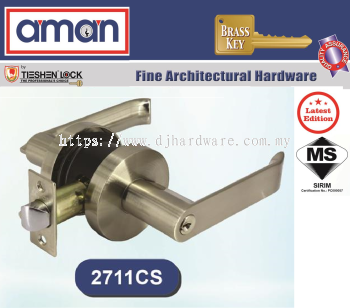 AMAN FINE ARCHITECTURAL HARDWARE TUBULAR LEVER LOCK 2800 SERIES 2711CS (WS)