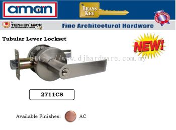 AMAN FINE ARCHITECTURAL HARDWARE TUBULAR LEVER LOCKSET 2711CS (WS)