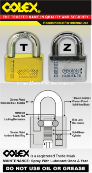 COLEX TITANIUM COATED PADLOCK TA&TK (WS)