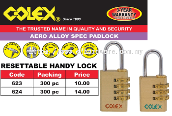 COLEX RESETTABLE HANDY LOCK (WS)