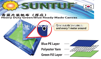 SUNTUF HEAVY DUTY GREEN BLUE READY MADE CANVAS (WS)