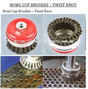 BOWL CUP BRUSHES TWIST KNOT (WS)