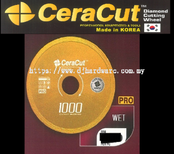 CERACUT DIAMOND CUTTING WHEEL PROFESSIONAL EQUIPMENTS & TOOLS PRO 1000 WET (WS)