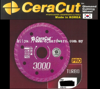 CERACUT DIAMOND CUTTING WHEEL PROFESSIONAL EQUIPMENTS & TOOLS PRO 3000 TURBO (WS)