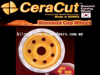 CERACUT DIAMOND CUP WHEEL PROFESSIONAL EQUIPMENTS & TOOLS LASER WELD 4"WE PRO (WS)