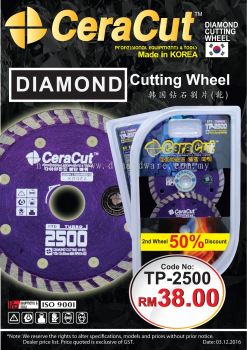 CERACUT Diamond Cutting Wheel TURBO STD 2500 DRY Twin Pack (WS)