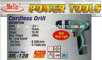 MELLO POWER TOOLS CORDLESS DRILL ML 128 (WS)