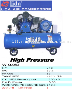 LIDA AIR COMPRESSOR HIGH PRESSURE W 0.9 8 (TS)