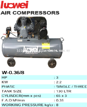 LUOWEI AIR COMPRESSORS W 0.36 8 (TS)