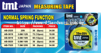 TMT JAPAN MEASURING TAPE NORMAL SPRING FUNCTION (WS)