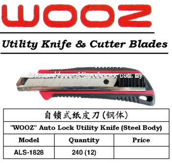 WOOZ UTILITY KNIFE & CUTTER BLADES AUTO LOCK UTILITY KNIFE STEEL BODY (WS)