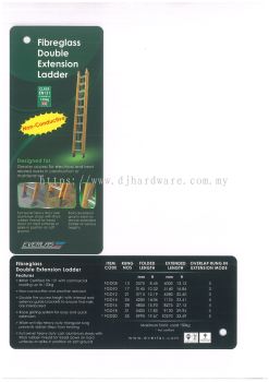 EVERLAS FIBREGLASS DOUBLE EXTENSION LADDER (WS)