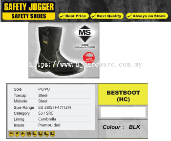 SAFETY JOGGER SAFETY SHOES BESTBOOT HC BLK (WS)