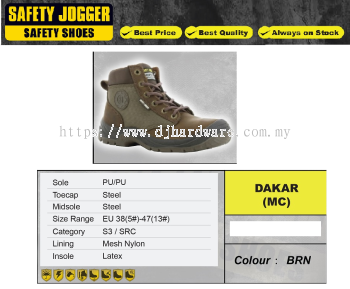 SAFETY JOGGER SAFETY SHOES DAKAR MC BRN (WS)