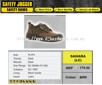 SAFETY JOGGER SAFETY SHOES SAHARA LC BRN (WS)